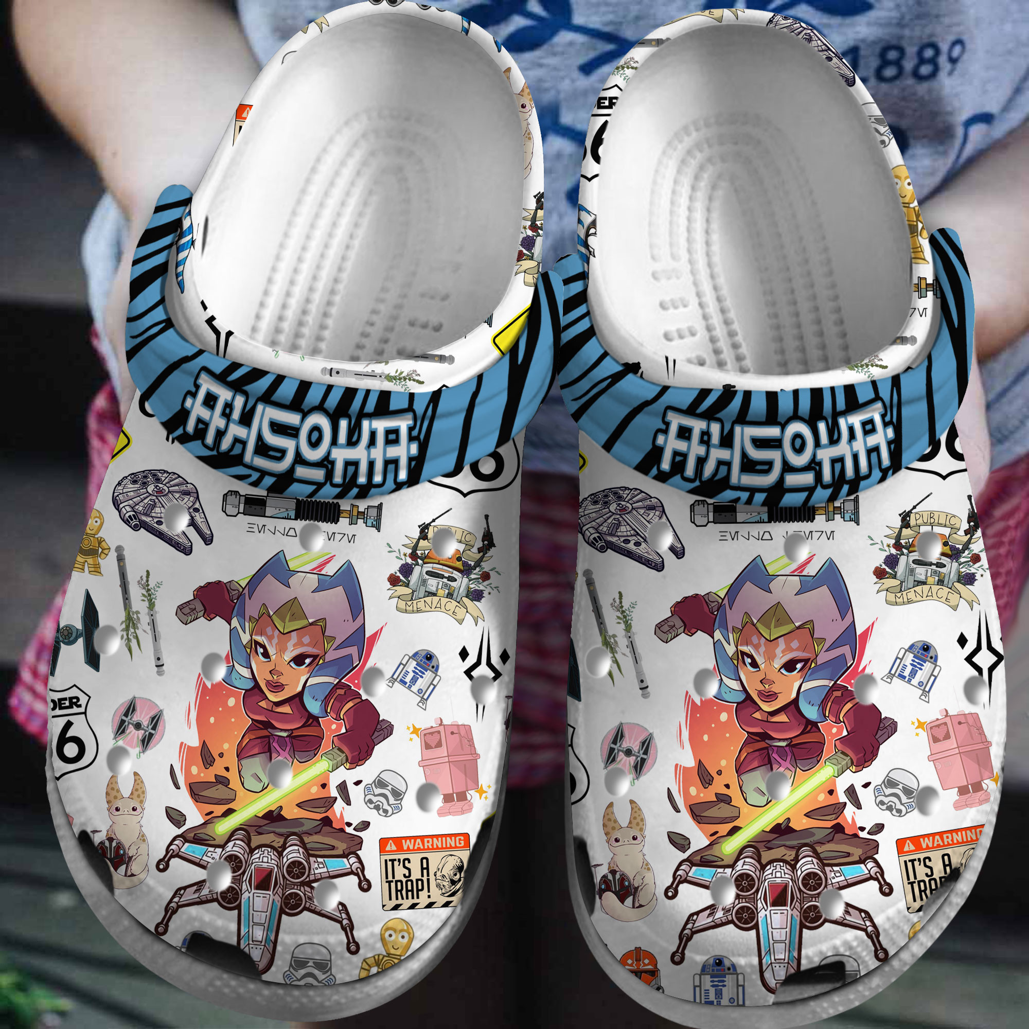 Ahsoka Star Wars Movie Crocs Crocband Clogs Shoes Comfortable For Men Women and Kids