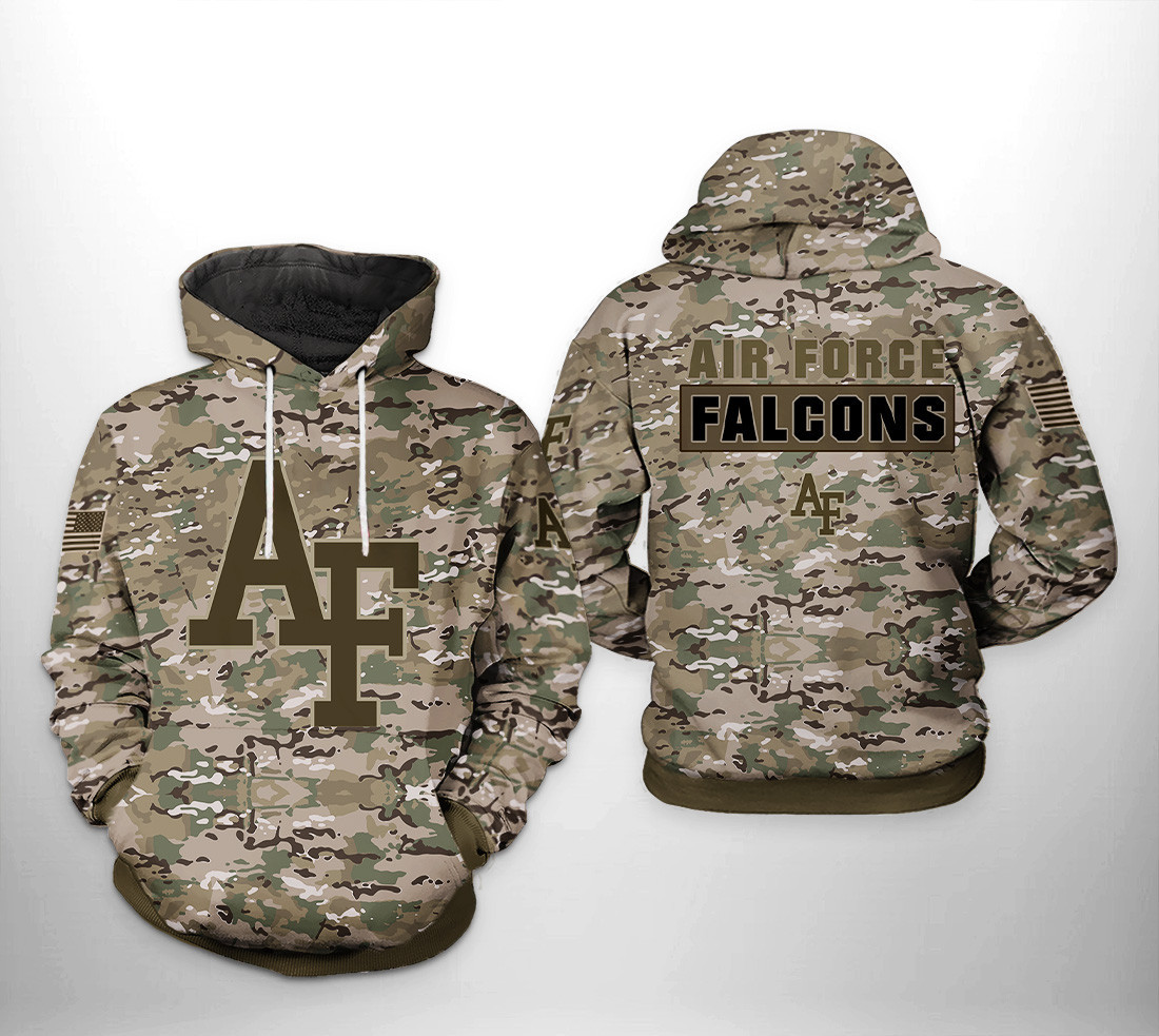 Air Force Falcons NCAA Camo Veteran 3D All Over Print Hoodie, Zip Hoodie