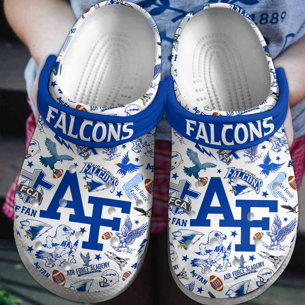 Air Force Falcons NCAA Sport Crocs Crocband Clogs Shoes Comfortable For Men Women and Kids