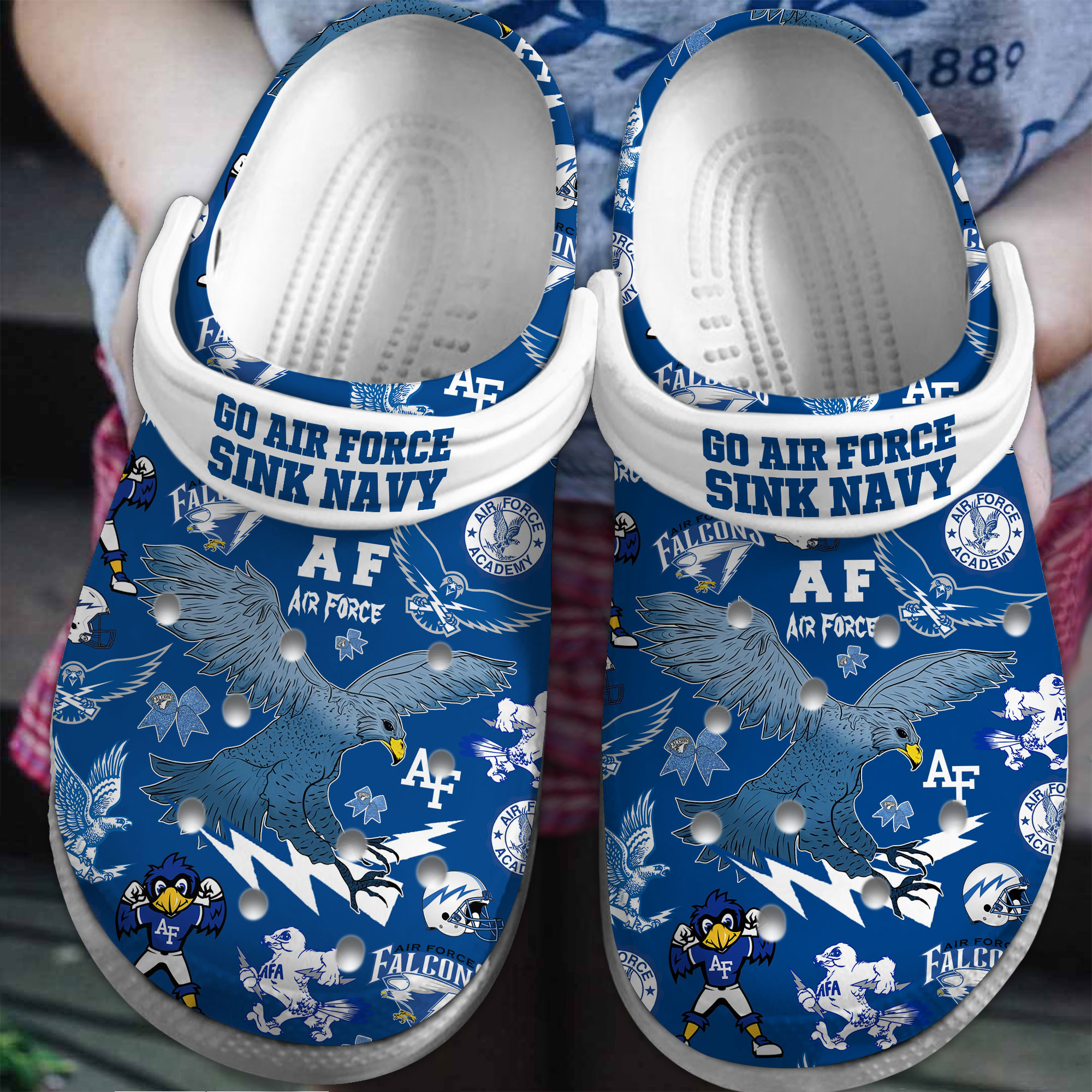 Air Force Falcons NCAA Sport Crocs Crocband Clogs Shoes Comfortable For Men Women and Kids