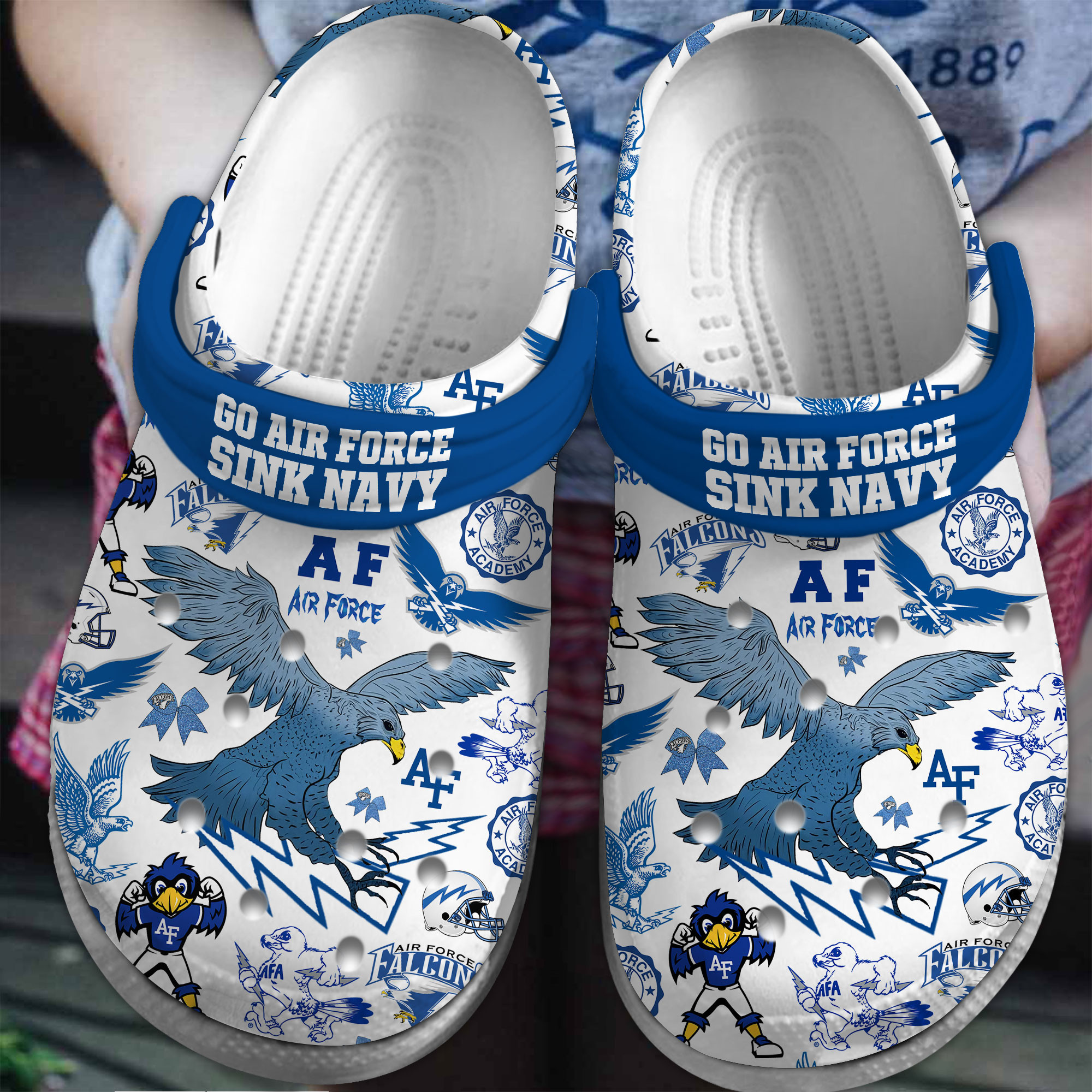 Air Force Falcons NCAA Sport Crocs Crocband Clogs Shoes Comfortable For Men Women and Kids