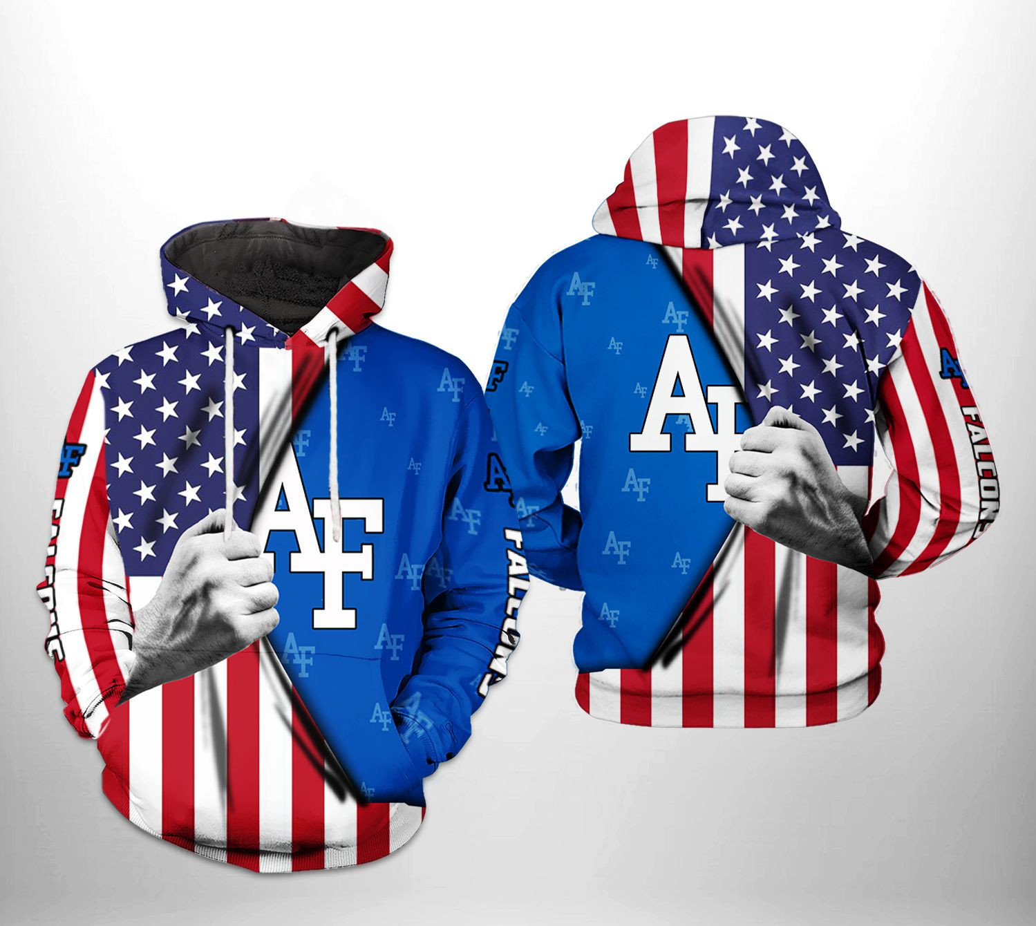 Air Force Falcons NCAA US FLag 3D All Over Print Hoodie, Zip Hoodie