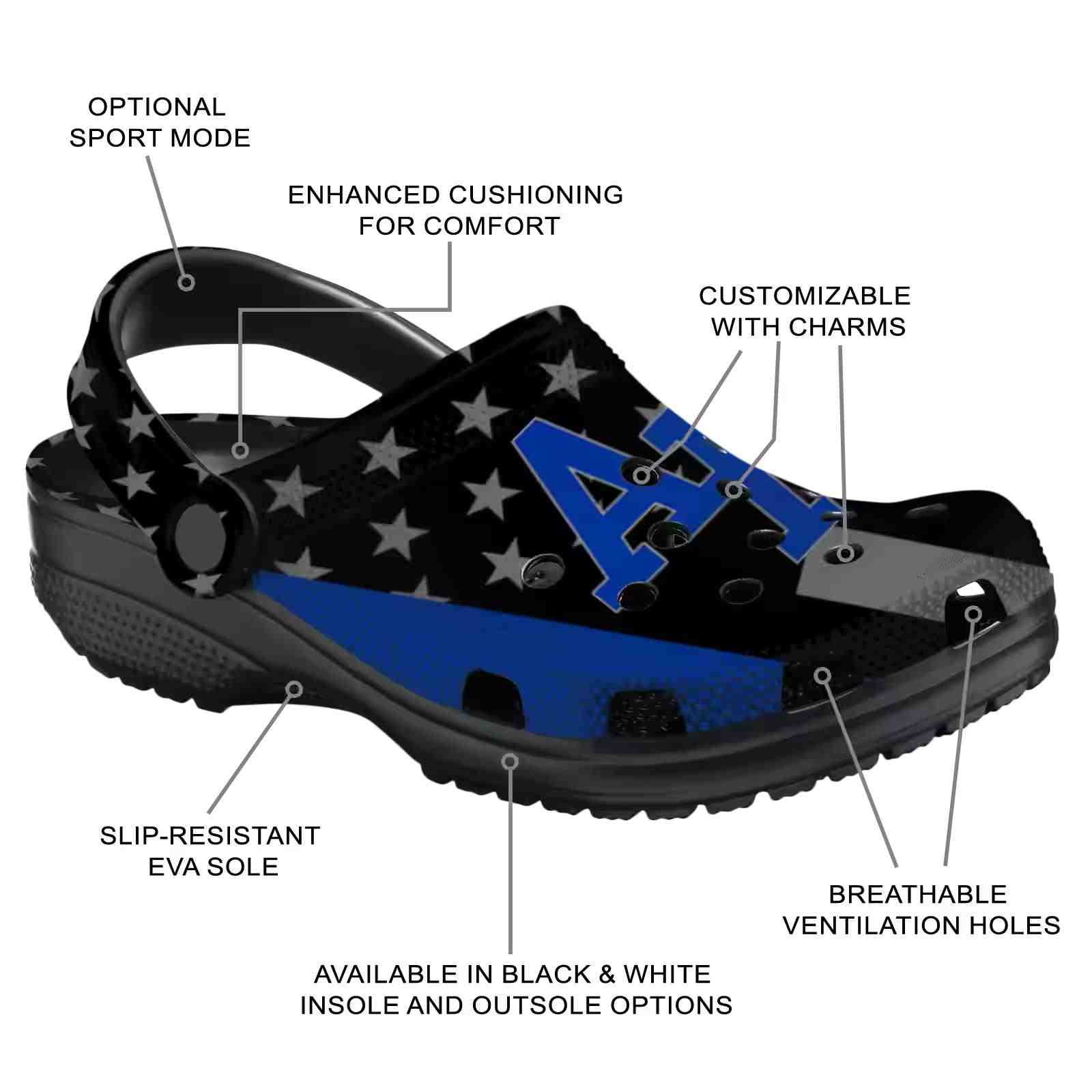 Air Force Falcons Stellar Stripes Theme ClogTVC1801777 - Image 5