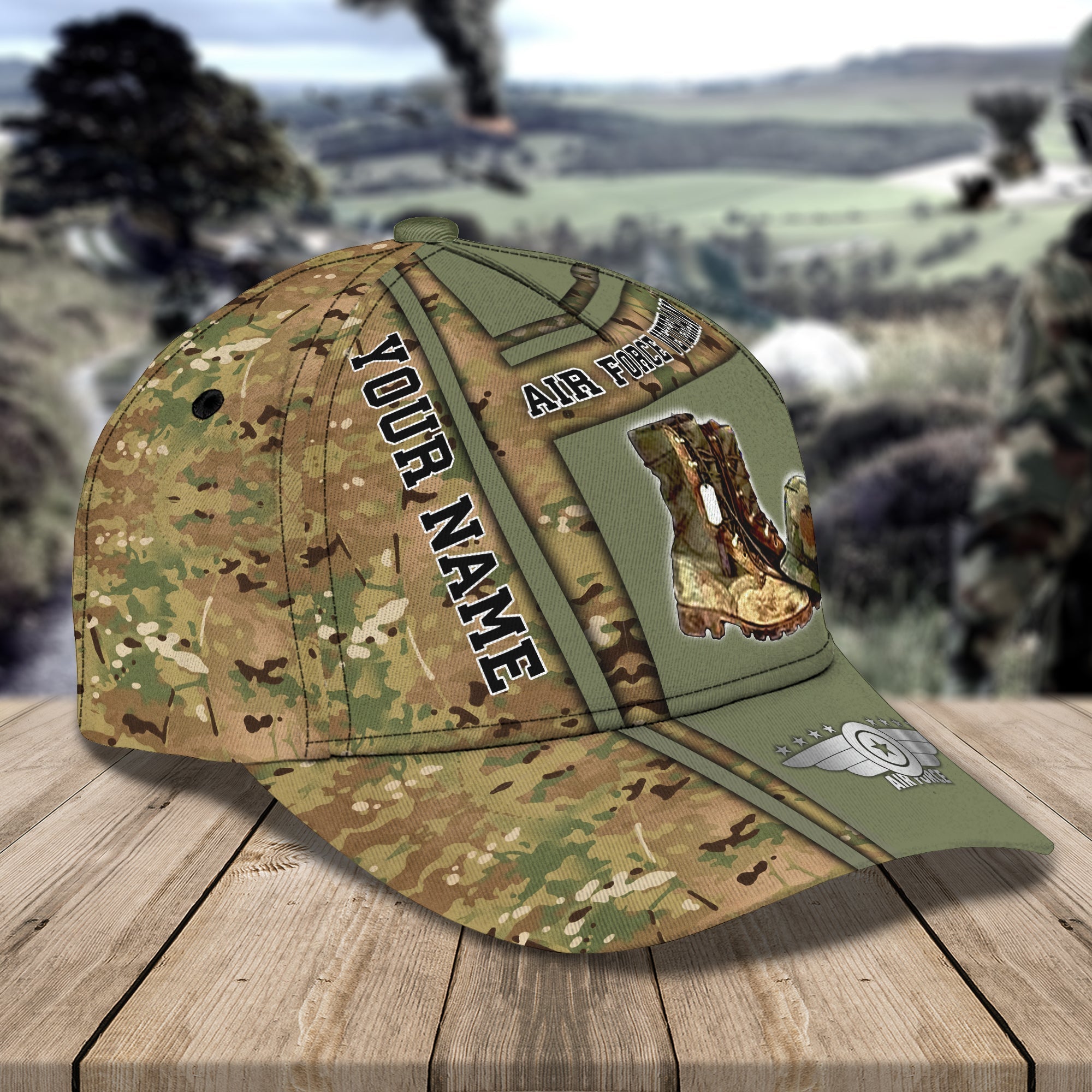Air Force Veteran Custom Classic Cap - Personalized Name Trucker Hats Custom Hats Gifts For Men & Women