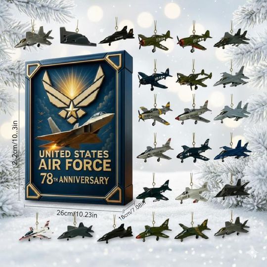 Aircraft Advent 2025 Calendar Christmas, Fighter Countdown Surprise Gift for Aviation Lovers & Military History Fans, 24 Mini Acrylic Items - Image 5