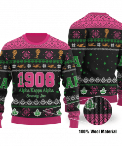 Aka 1908 Alpha Kappa Alpha Sorority Inc Ugly Christmas Sweater Adult 3D Funny Matching for family