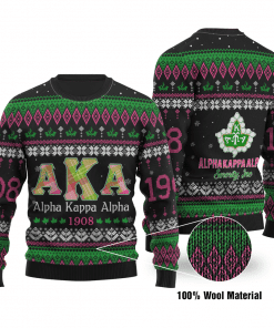 Aka Alpha Kappa Alpha 1908 Sorority Inc Ugly Christmas Sweater Adult 3D Funny Matching for family