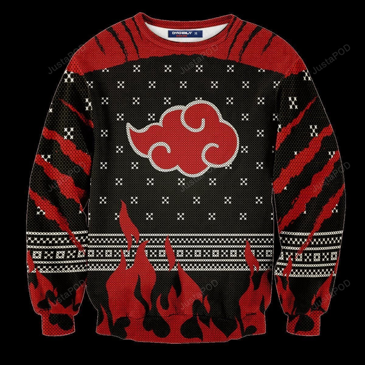 Akatsuki Cloud Naruto Ugly Christmas Sweater Adult 3D Funny Matching for family