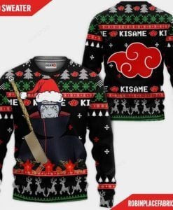 Akatsuki Kisame Naruto Ugly Christmas Sweater Adult 3D Funny Matching for family