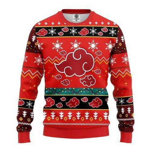 Akatsuki Naruto Anime For Unisex Ugly Christmas Sweater Adult 3D Funny Matching for family
