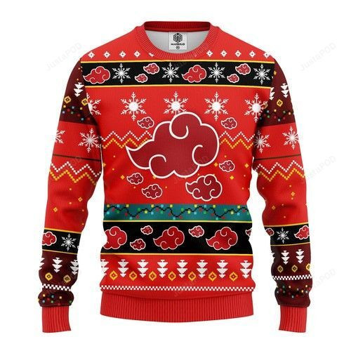 Akatsuki Naruto Christmas For Anime Lovers Ugly Christmas Sweater Adult 3D Funny Matching for family