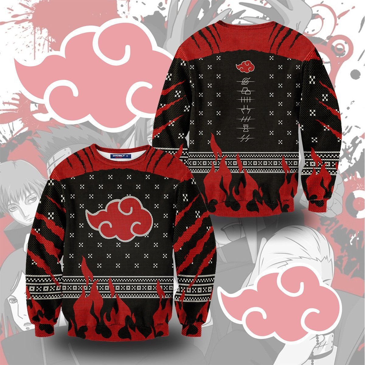 Akatsuki Pride Ugly Christmas Sweater Adult 3D Funny Matching for family