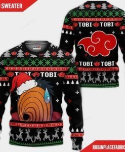 Akatsuki Tobi Naruto Ugly Christmas Sweater Adult 3D Funny Matching for family