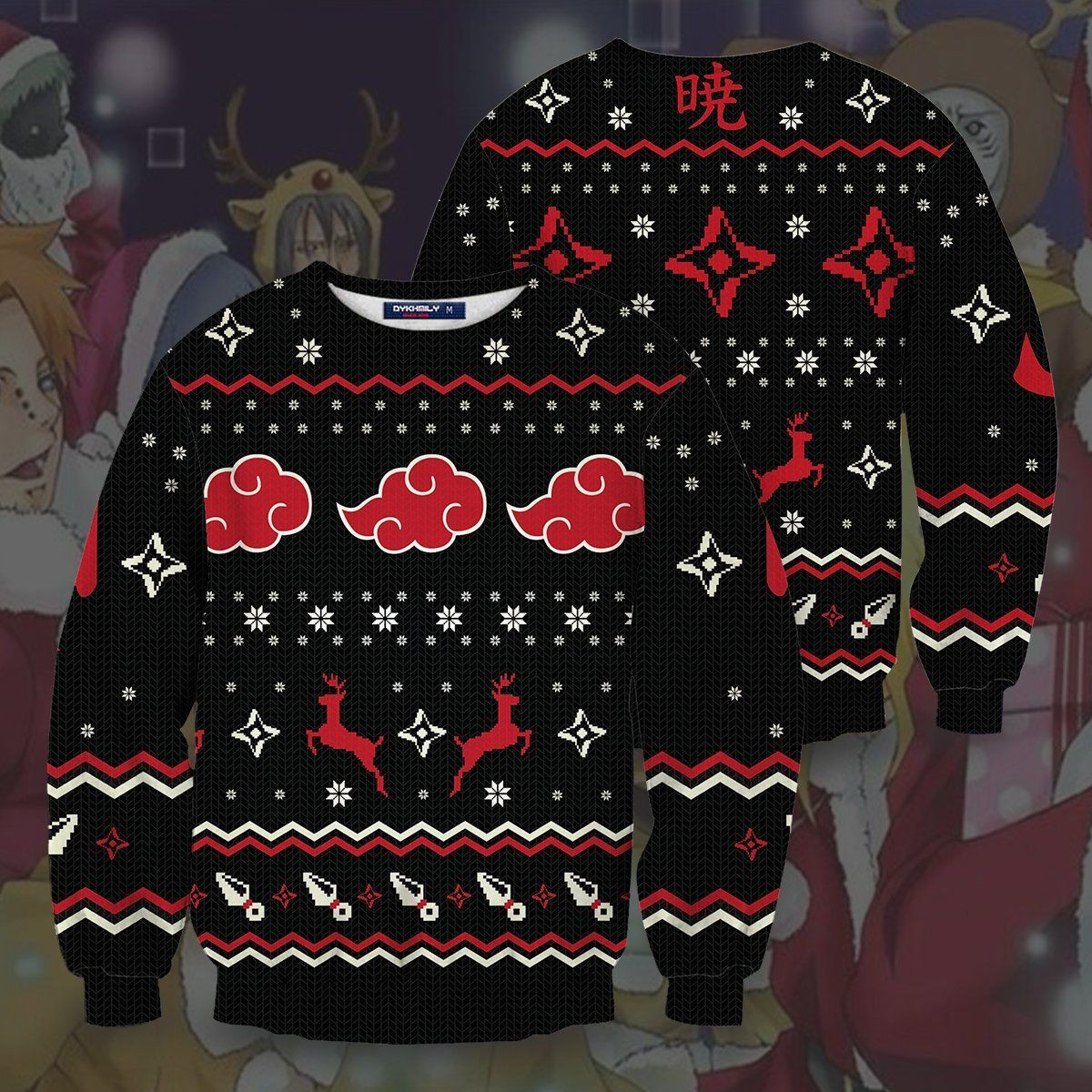 Akatsuki Ugly Christmas Sweater Adult 3D Funny Matching for family