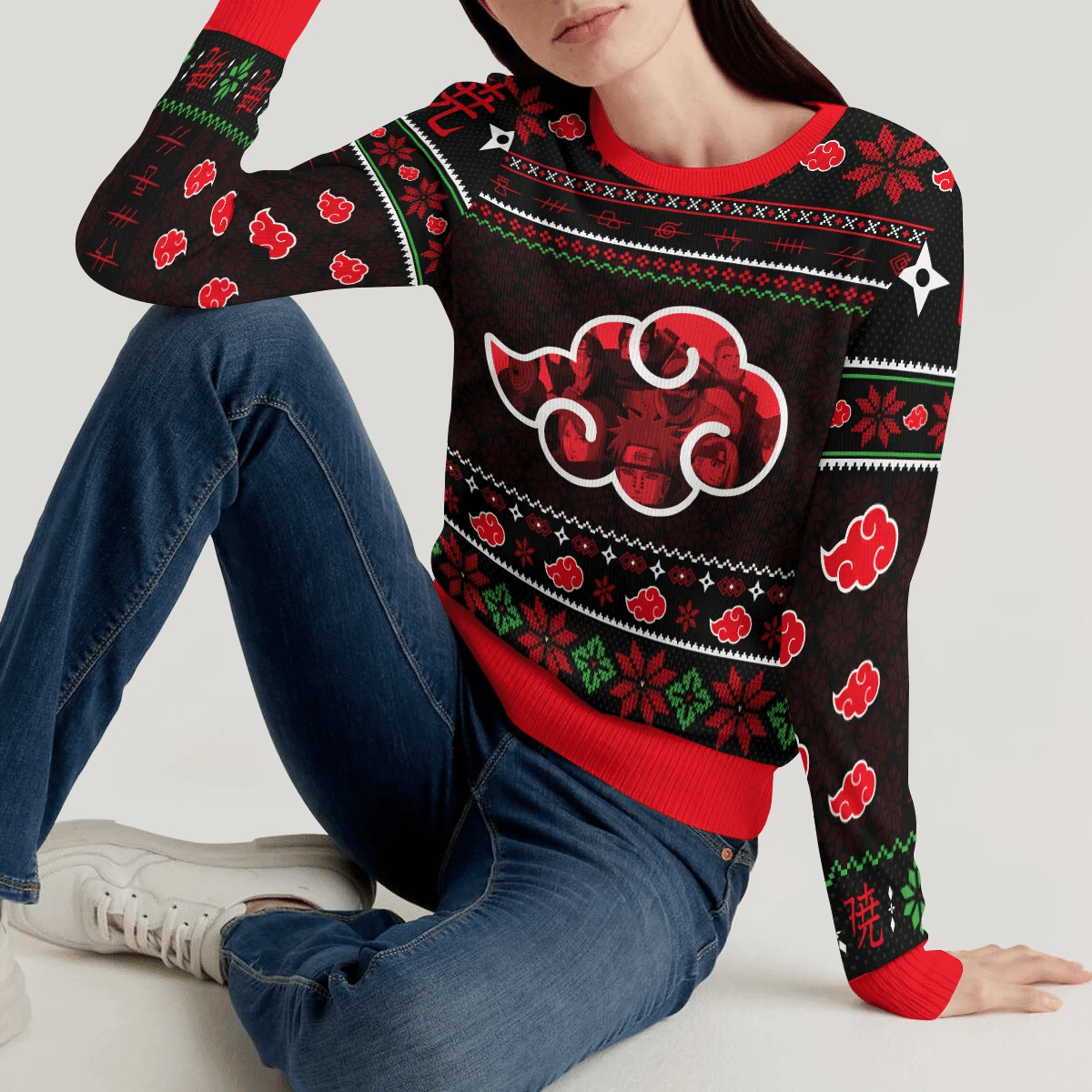 Akatsuki Warriors Ugly Christmas Sweater Adult 3D Funny Matching for family - Image 5