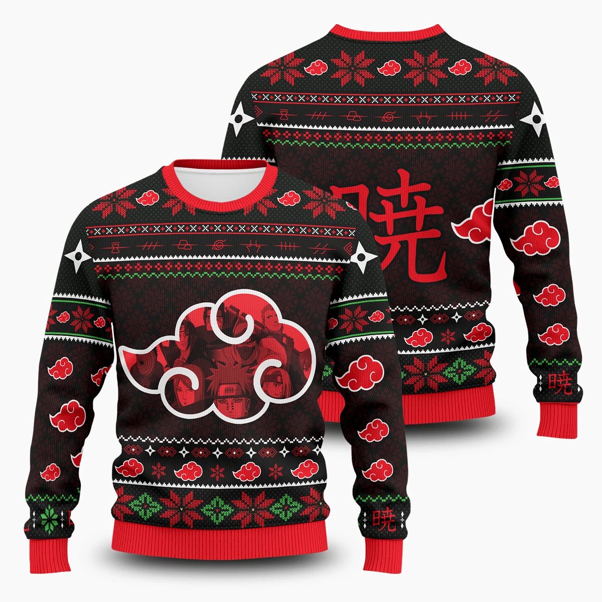 Akatsuki Warriors Ugly Christmas Sweater Adult 3D Funny Matching for family