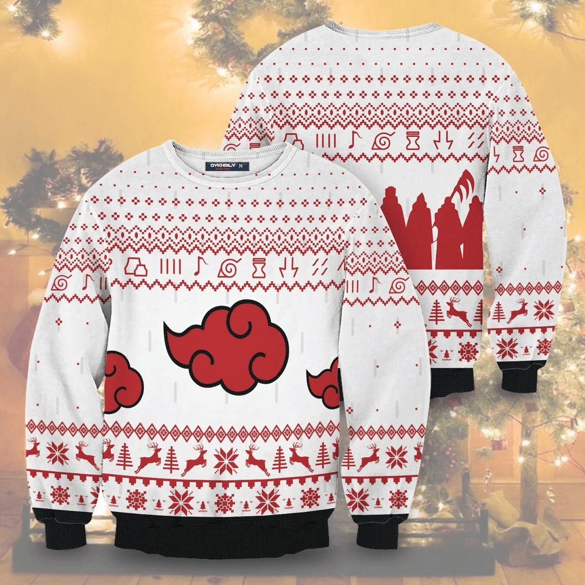 Akatsuki White Ugly Christmas Sweater Adult 3D Funny Matching for family