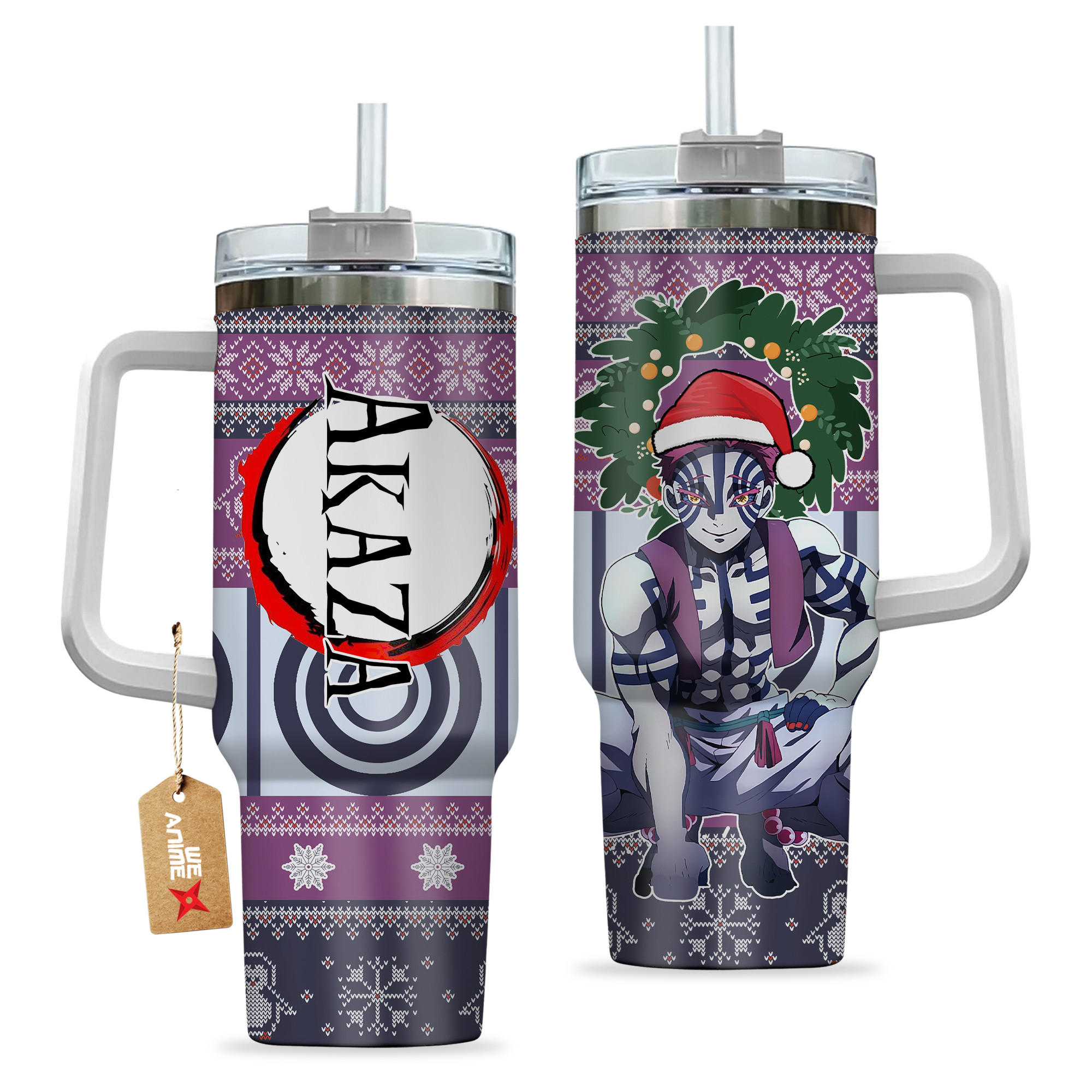 Akaza Demon Slayer Anime Custom Stanley Cup 40 oz 30 oz Tumbler With HandleTVC2301155 - Image 2