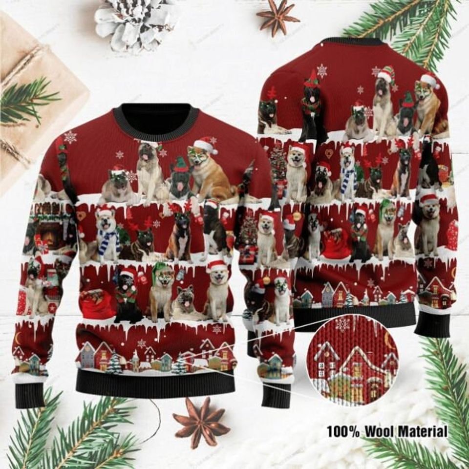Akita Dog Christmas Sweater