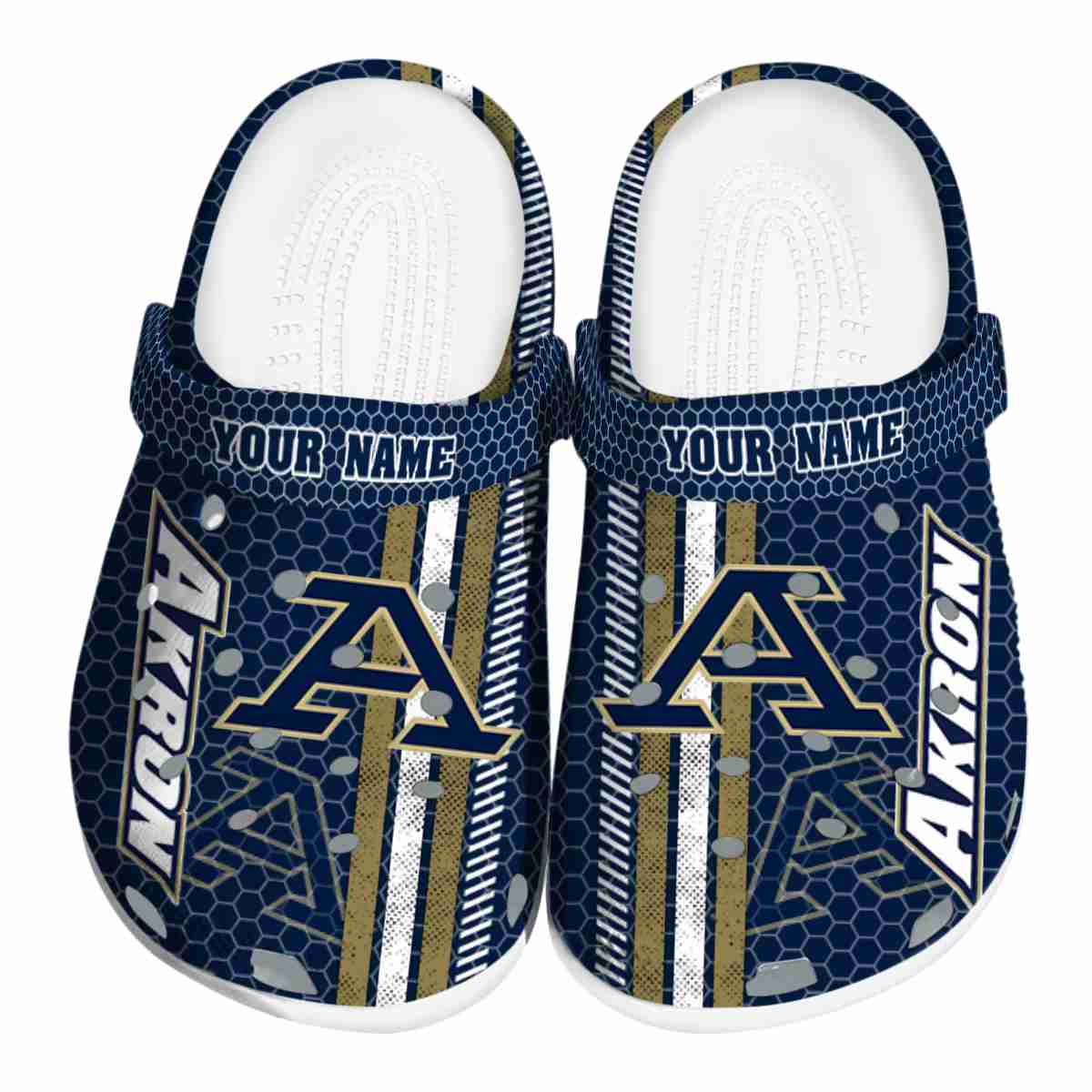 Akron Zips NCAA Sport Crocs Crocband Clogs Shoes Comfortable For Men Women and Kids