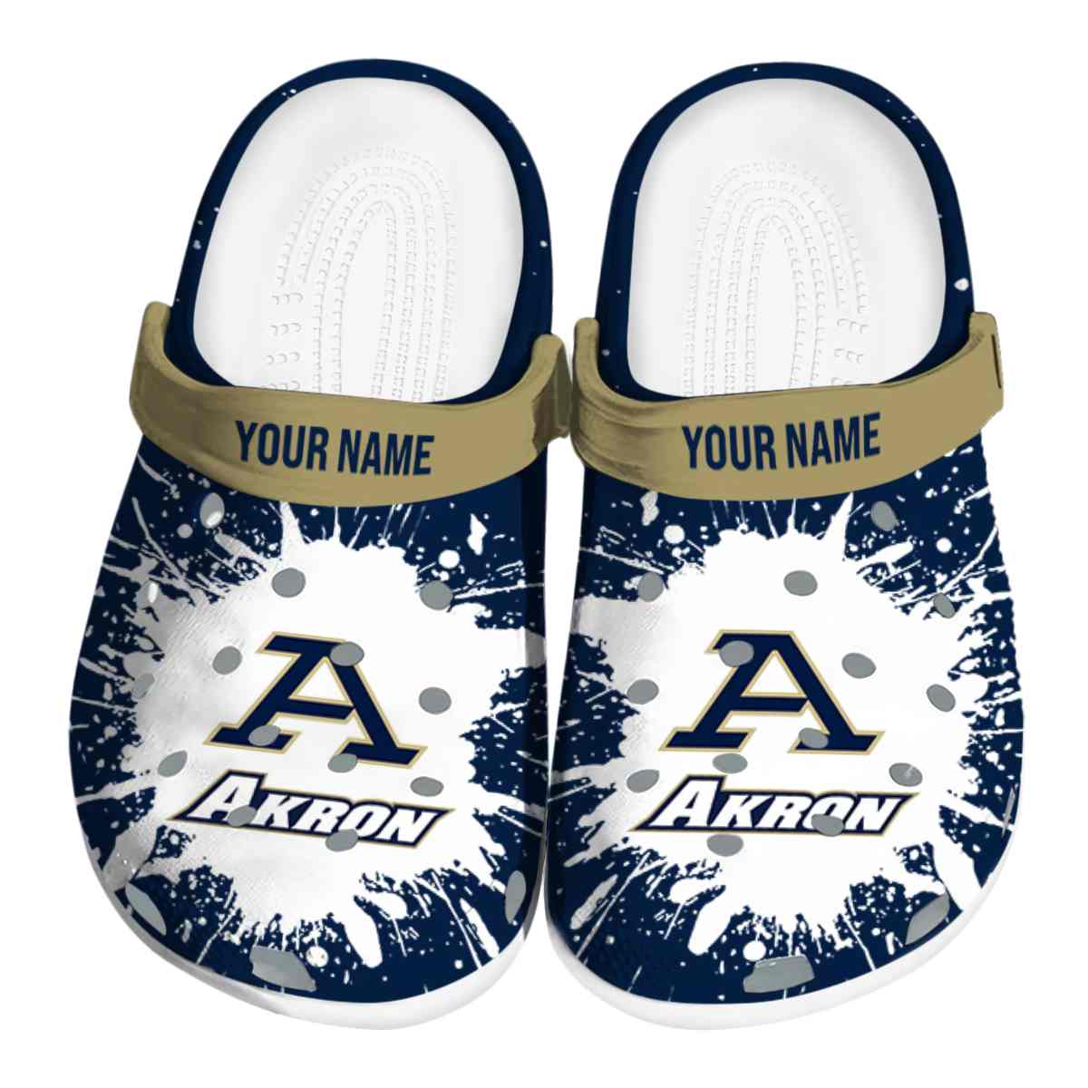 Akron Zips NCAA Sport Crocs Crocband Clogs Shoes Comfortable For Men Women and Kids