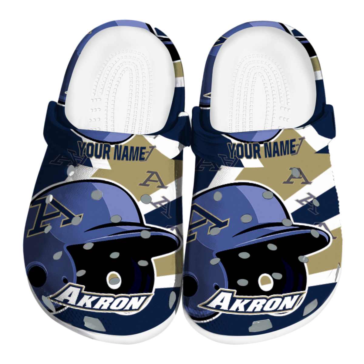 Akron Zips NCAA Sport Crocs Crocband Clogs Shoes Comfortable For Men Women and Kids