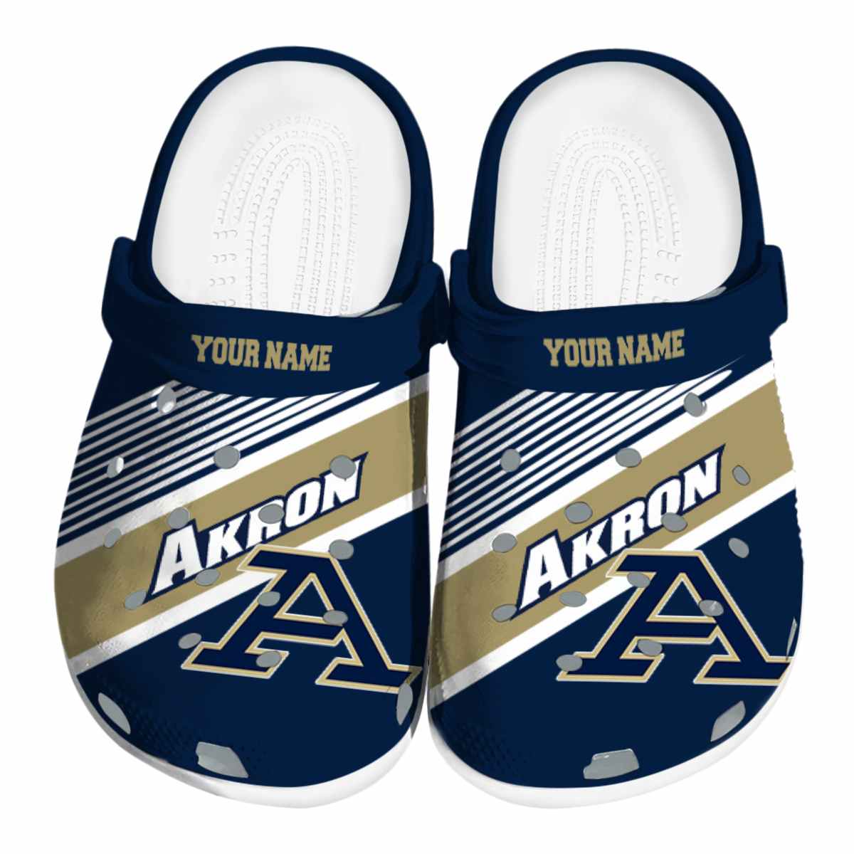 Akron Zips NCAA Sport Crocs Crocband Clogs Shoes Comfortable For Men Women and Kids
