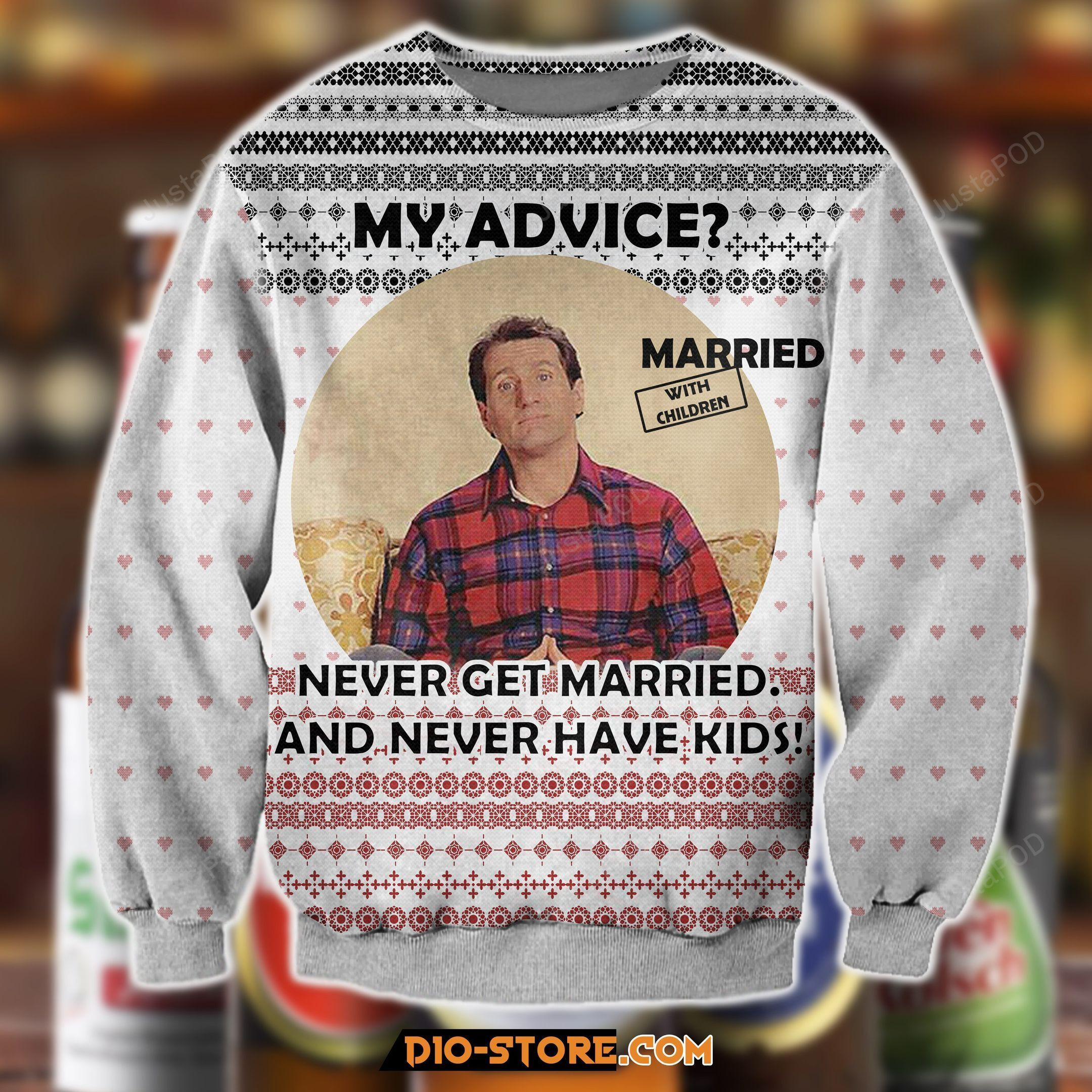 Al Bundy Married With Children 3D Print Ugly Christmas Sweater Adult 3D Funny Matching for family