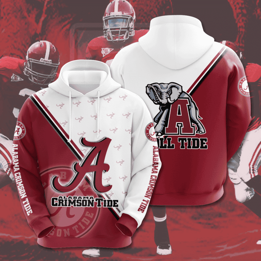 Alabama Crimson Tide 3D All Over Print Hoodie, Zip Hoodie