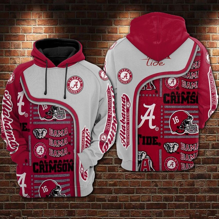 Alabama Crimson Tide 3D All Over Print Hoodie, Zip Hoodie