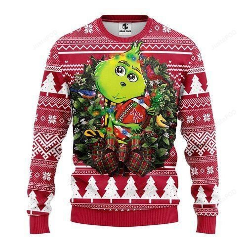 Alabama Crimson Tide Grinch For Unisex Ugly Christmas Sweater Adult 3D Funny Matching for family