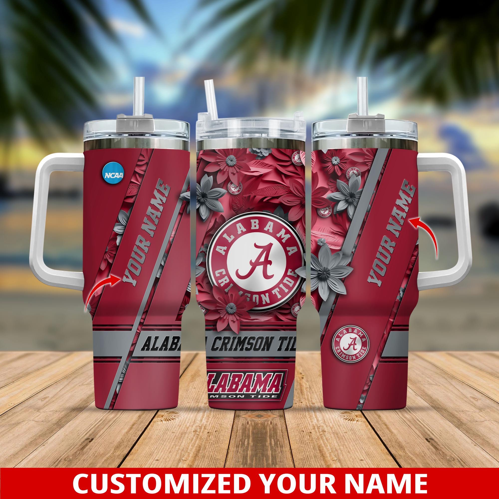 Alabama Crimson Tide NCAA Custom Stanley Cup 40 oz 30 oz Tumbler With HandleTVC230103