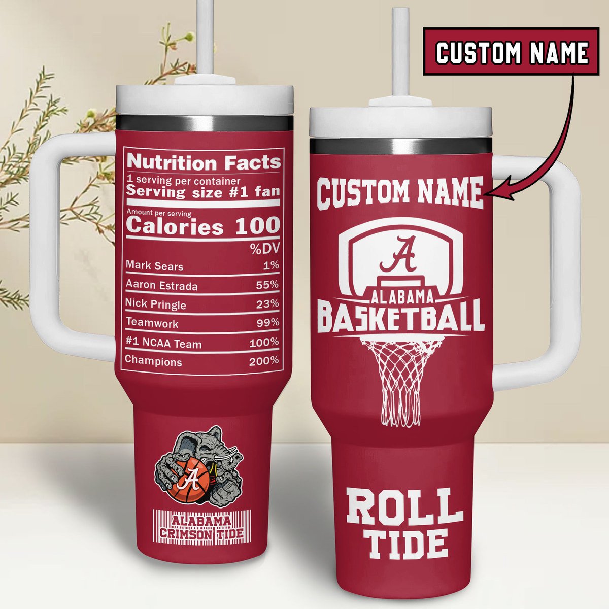 Alabama Crimson Tide NCAA Custom Stanley Cup 40 oz 30 oz Tumbler With HandleTVC2301503