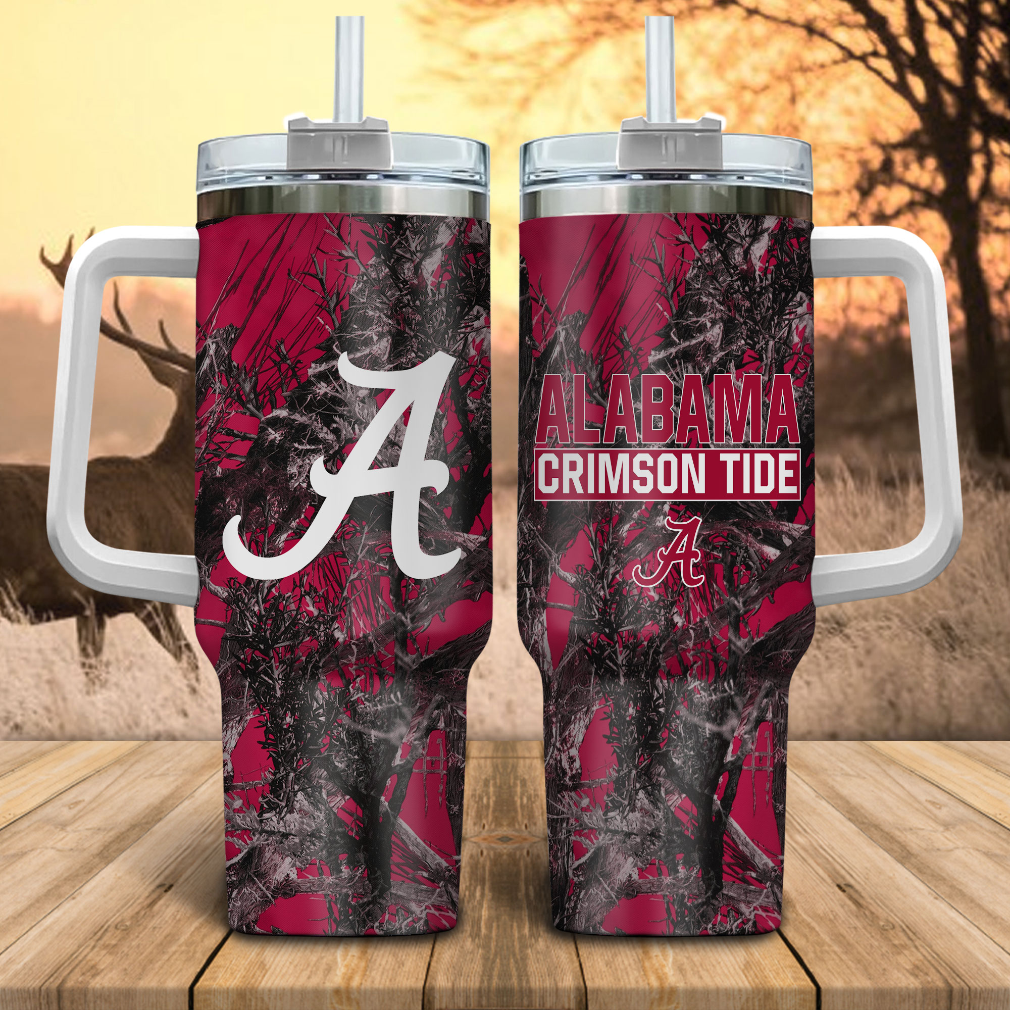 Alabama Crimson Tide NCAA Hunting Custom Stanley Cup 40 oz 30 oz Tumbler With HandleTVC230115
