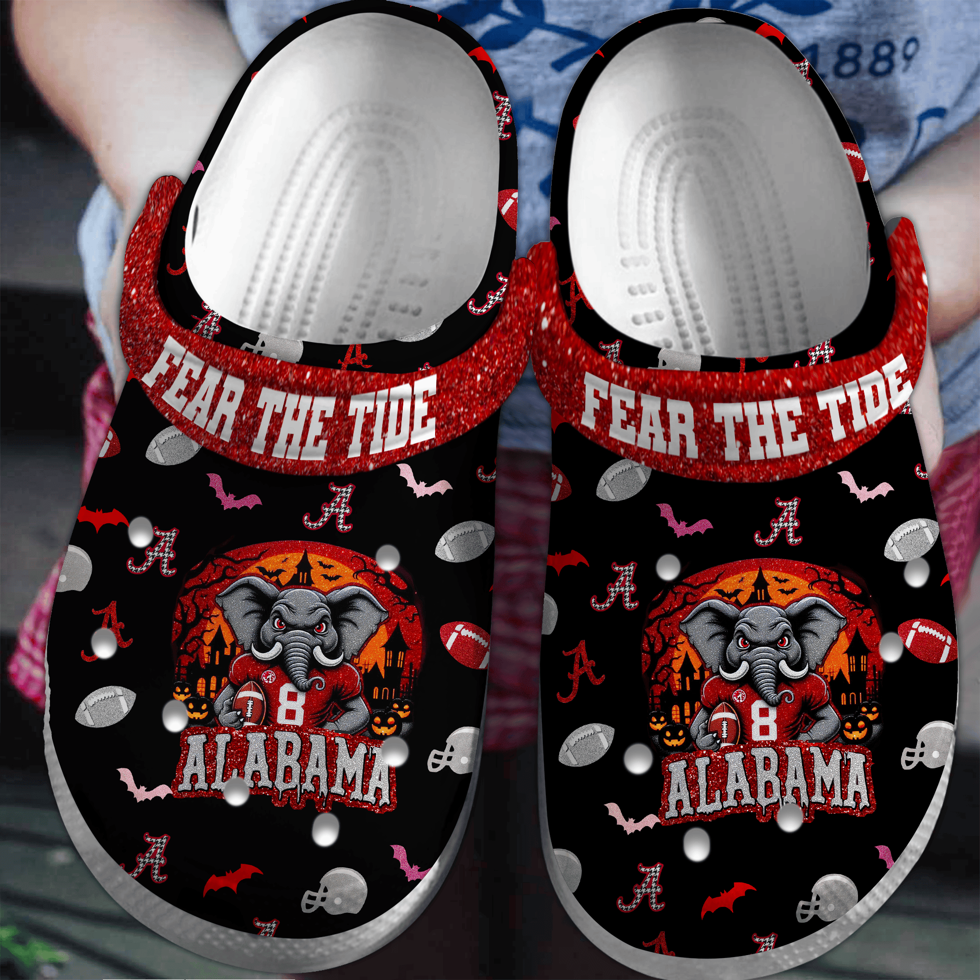 Alabama Crimson Tide NCAA Sport Crocs Crocband Clogs Shoes Comfortable For Men Women and Kids