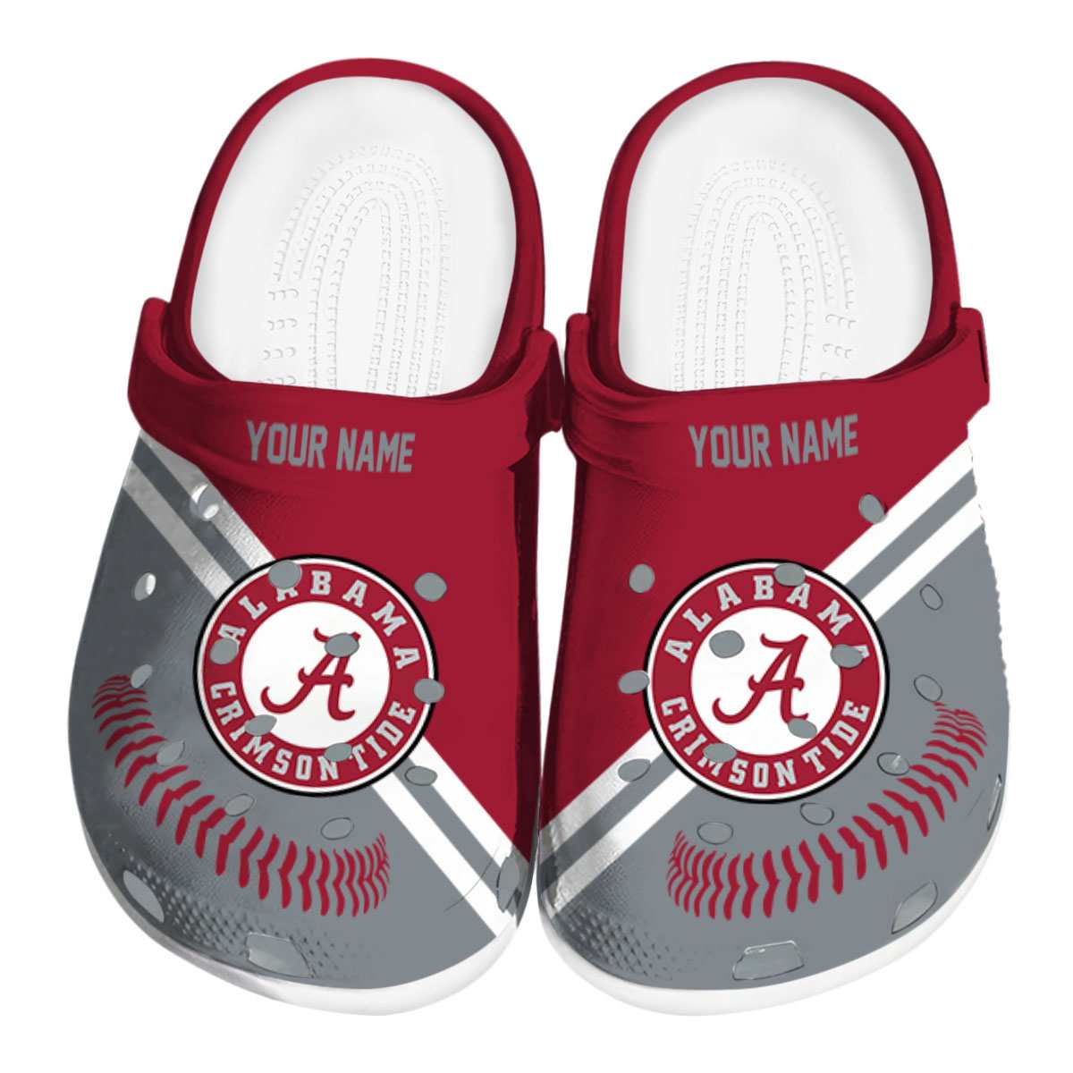 Alabama Crimson Tide NCAA Sport Crocs Crocband Clogs Shoes Comfortable For Men Women and Kids