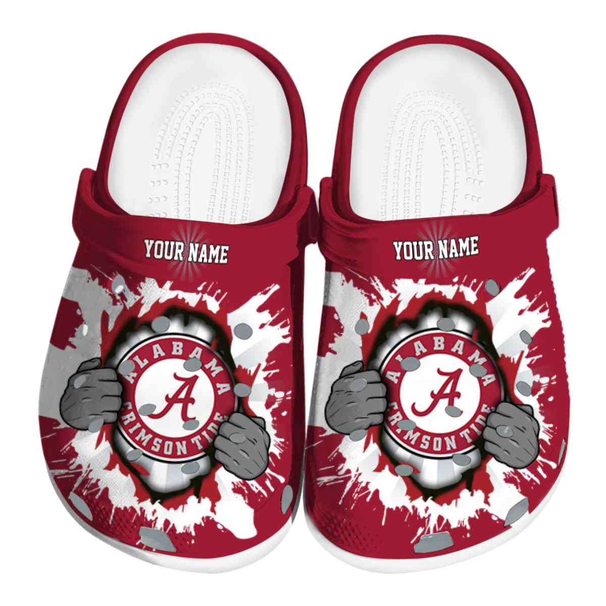 Alabama Crimson Tide NCAA Sport Crocs Crocband Clogs Shoes Comfortable For Men Women and Kids
