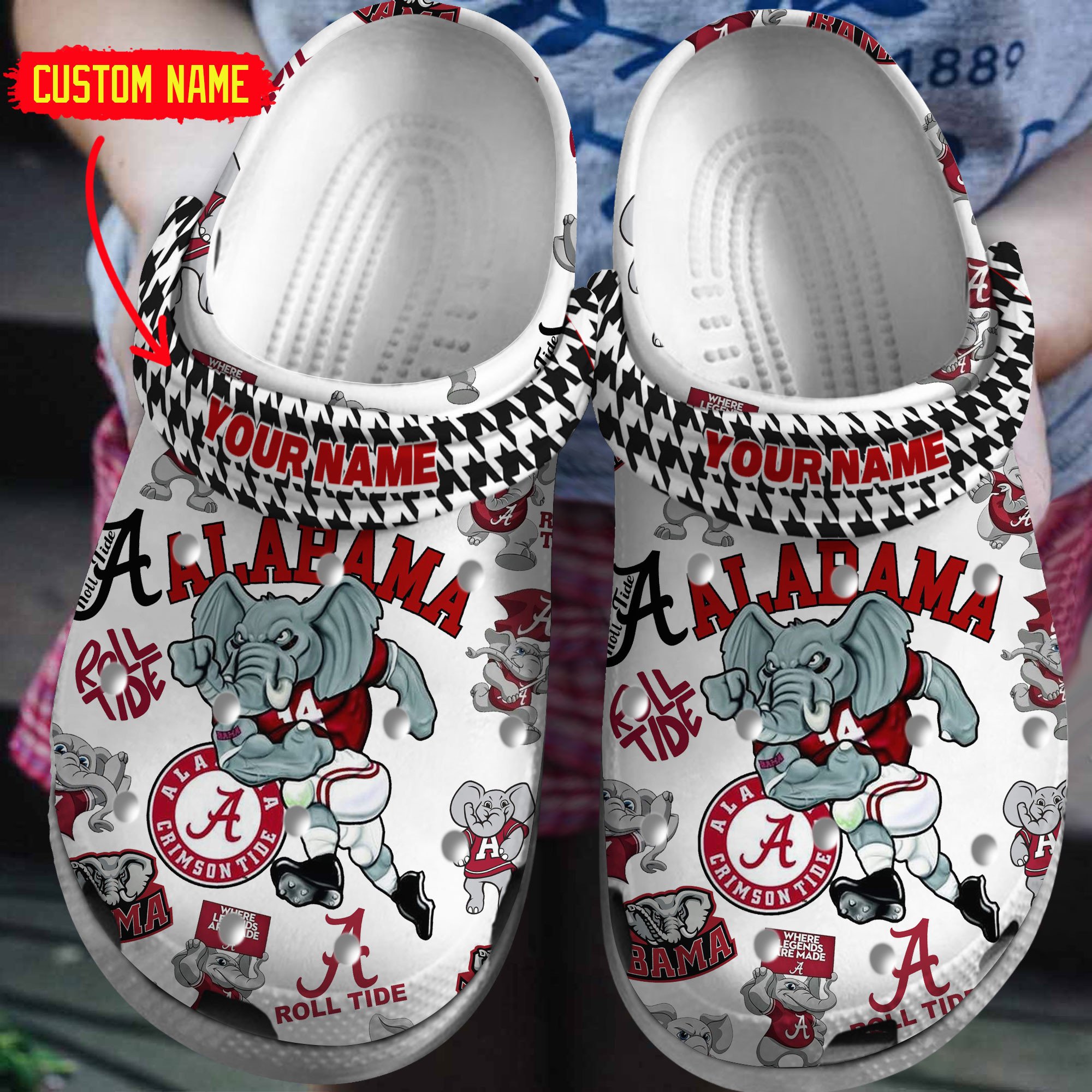 Alabama Crimson Tide NCAA Sport Crocs Crocband Clogs Shoes Comfortable For Men Women and Kids