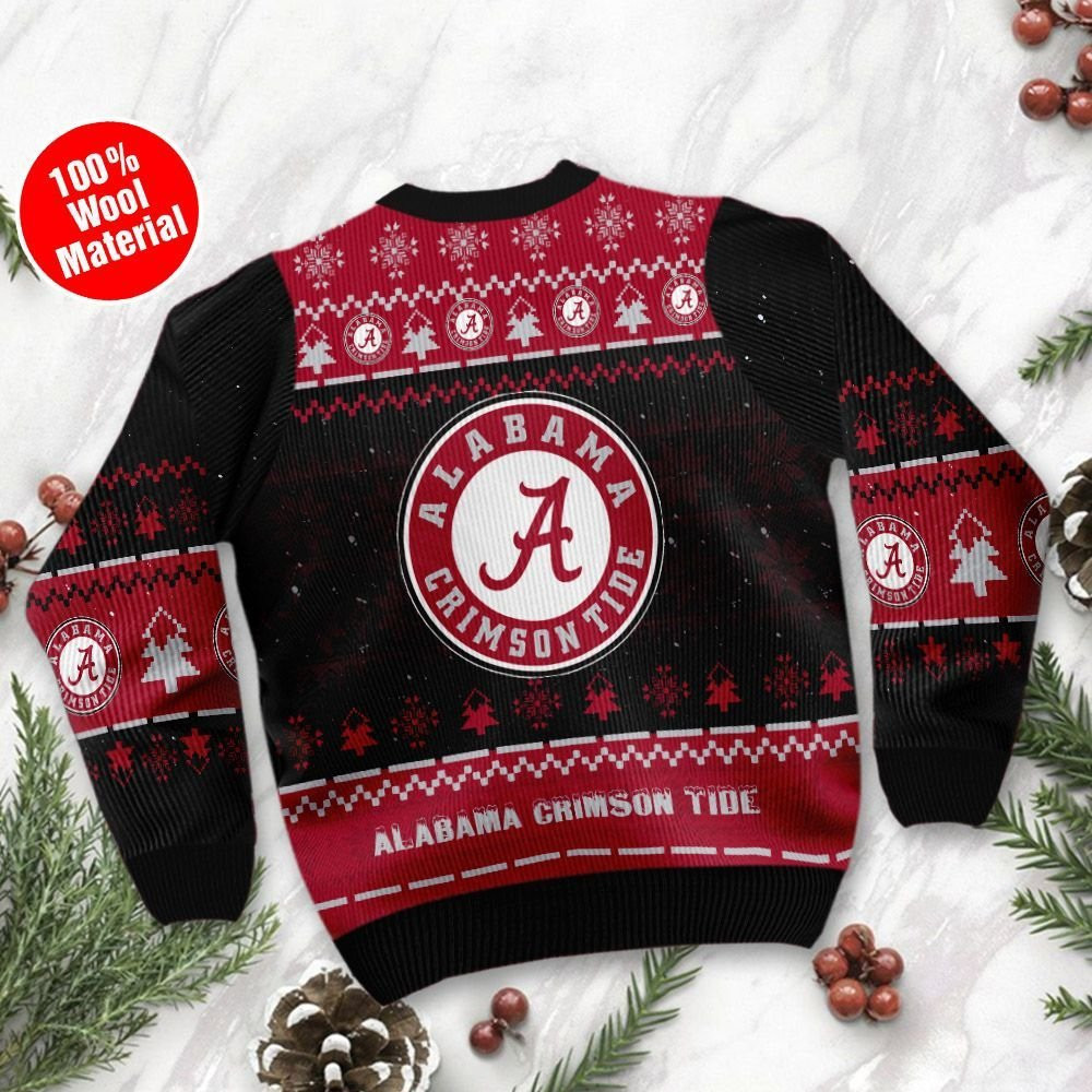 Alabama Crimson Tide Snoopy Dabbing Ugly Christmas Sweater Adult 3D Funny Matching for family - Image 3