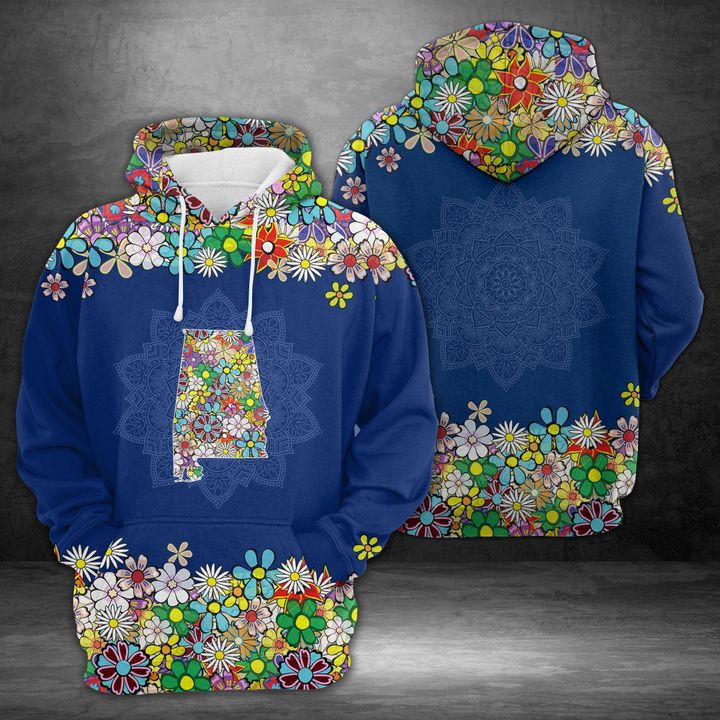 Alabama Flower 3D All Over Print Hoodie, Zip Hoodie