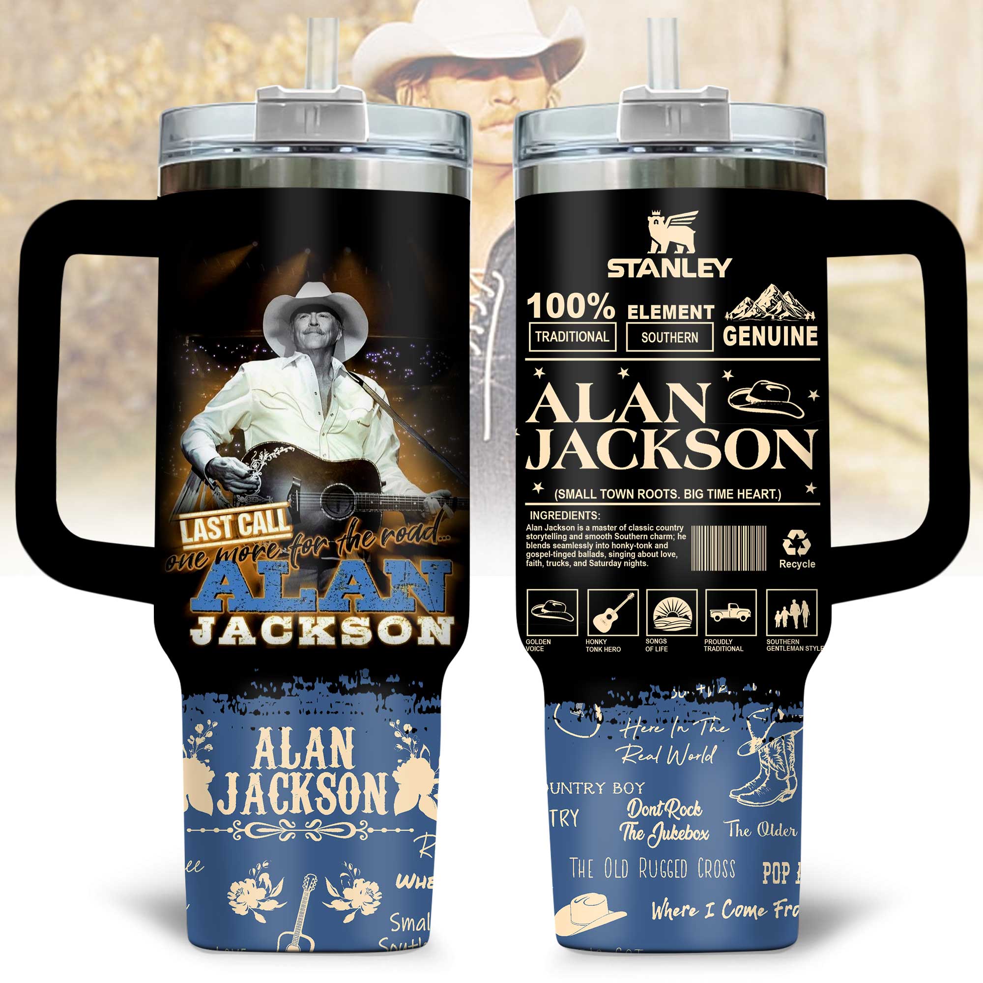 Alan Jackson Music Custom Stanley Cup 40 oz 30 oz Tumbler With HandleTVC2301176