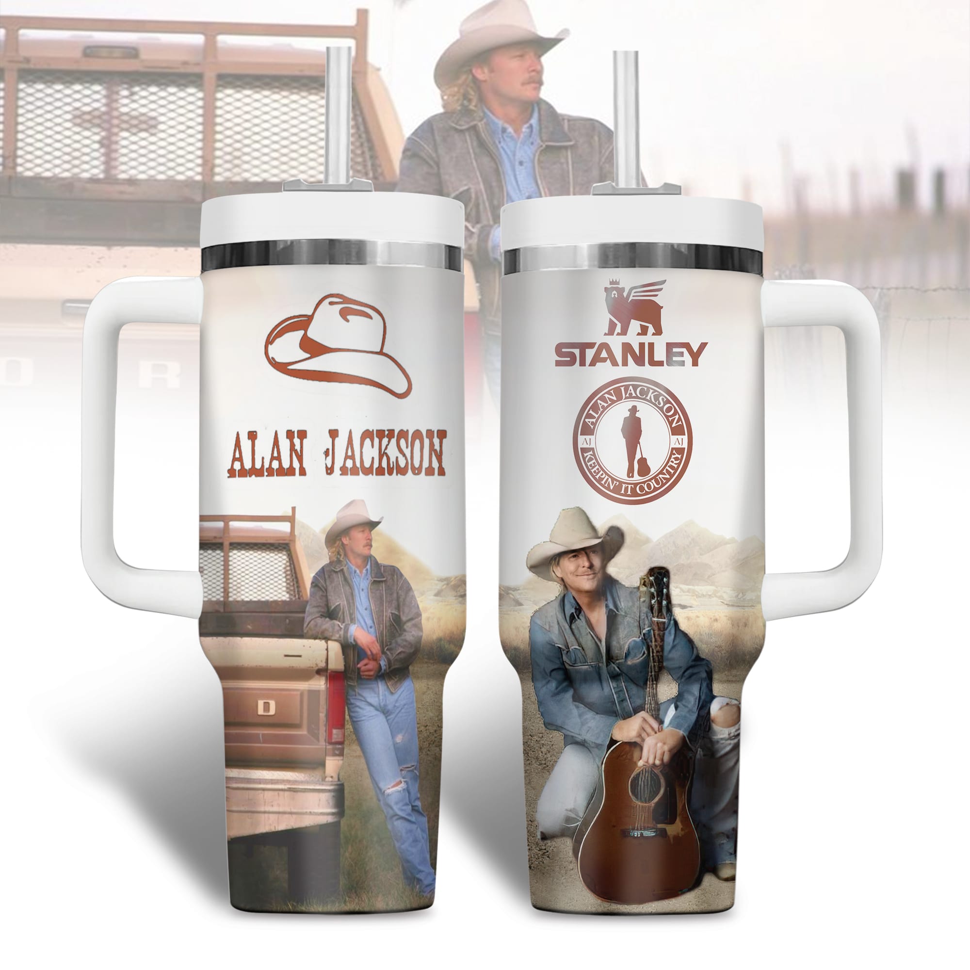 Alan Jackson Music Custom Stanley Cup 40 oz 30 oz Tumbler With HandleTVC2301177