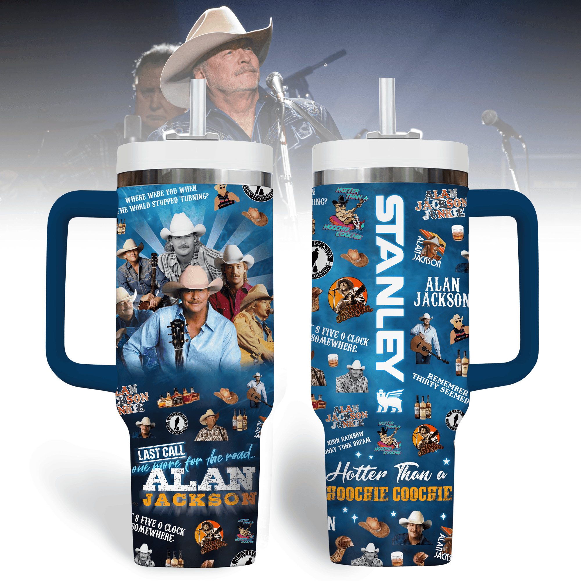 Alan Jackson Music Custom Stanley Cup 40 oz 30 oz Tumbler With HandleTVC2301180