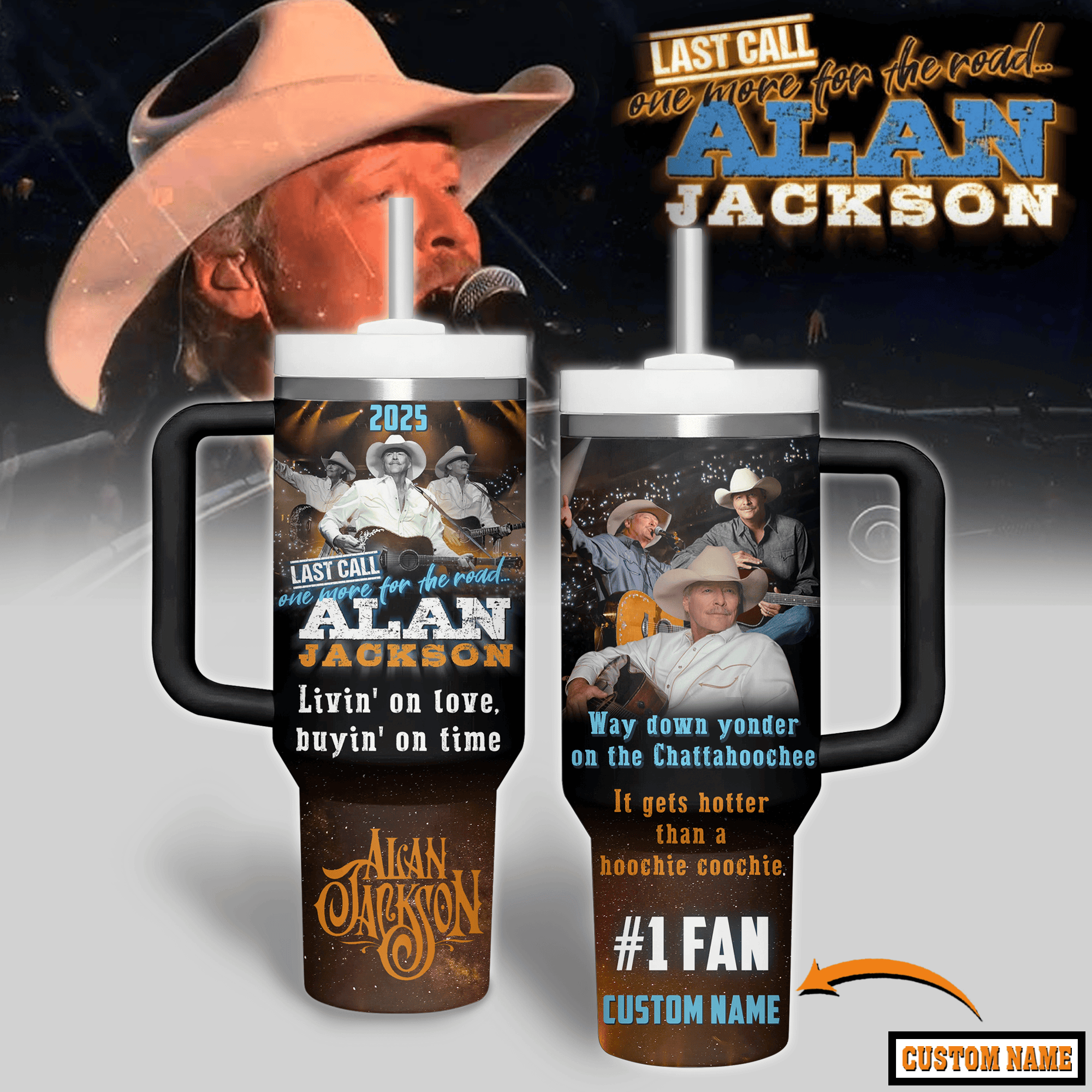 Alan Jackson Music Custom Stanley Cup 40 oz 30 oz Tumbler With HandleTVC2301280