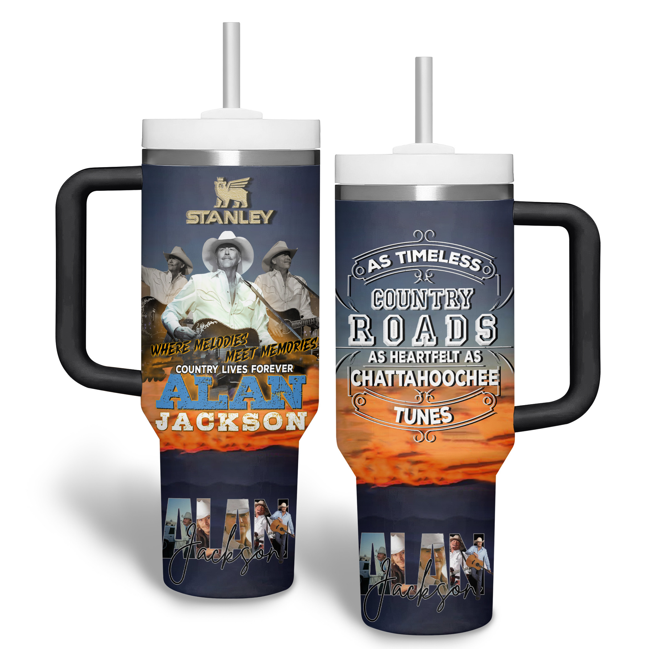 Alan Jackson Music Custom Stanley Cup 40 oz 30 oz Tumbler With HandleTVC2301342 - Image 2