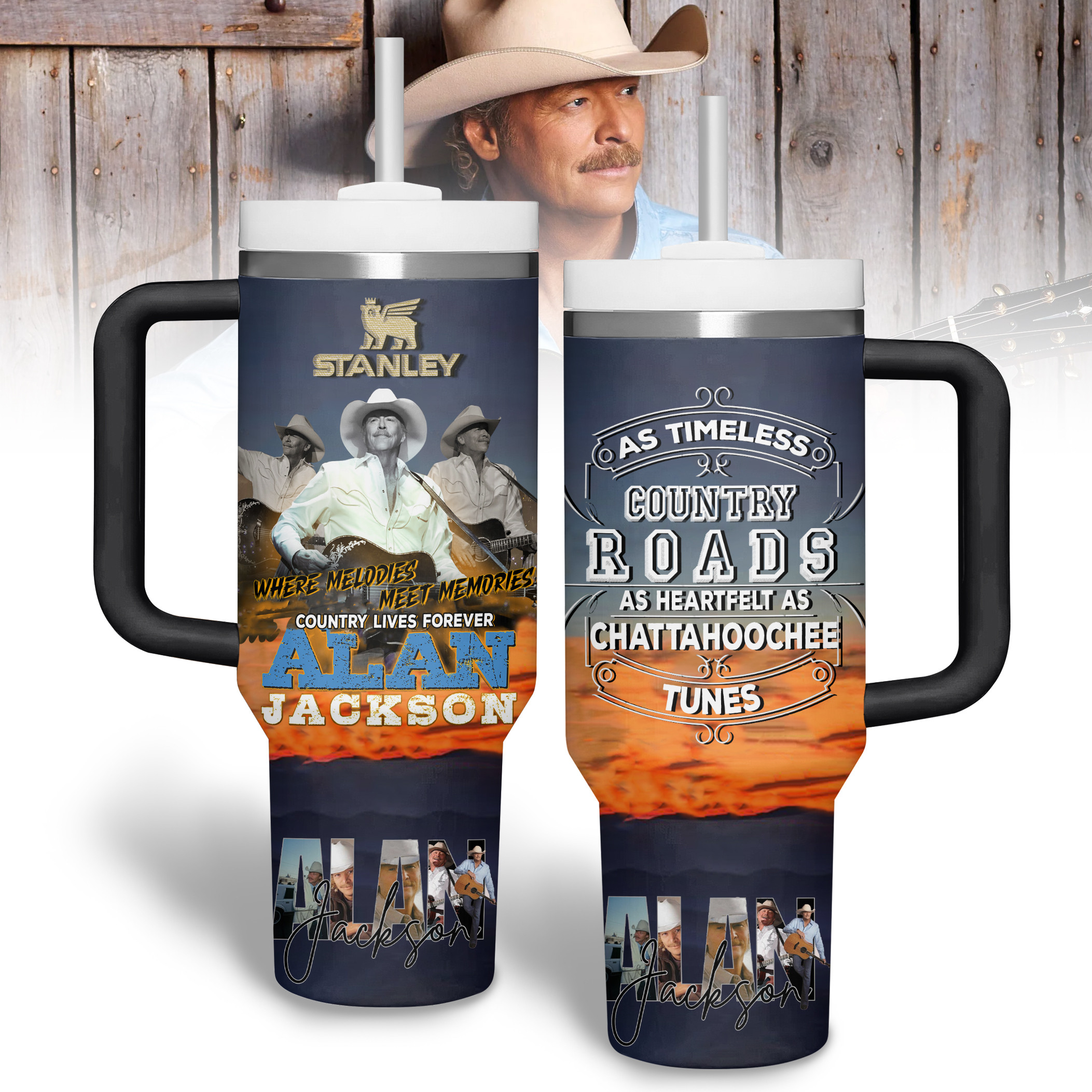 Alan Jackson Music Custom Stanley Cup 40 oz 30 oz Tumbler With HandleTVC2301342