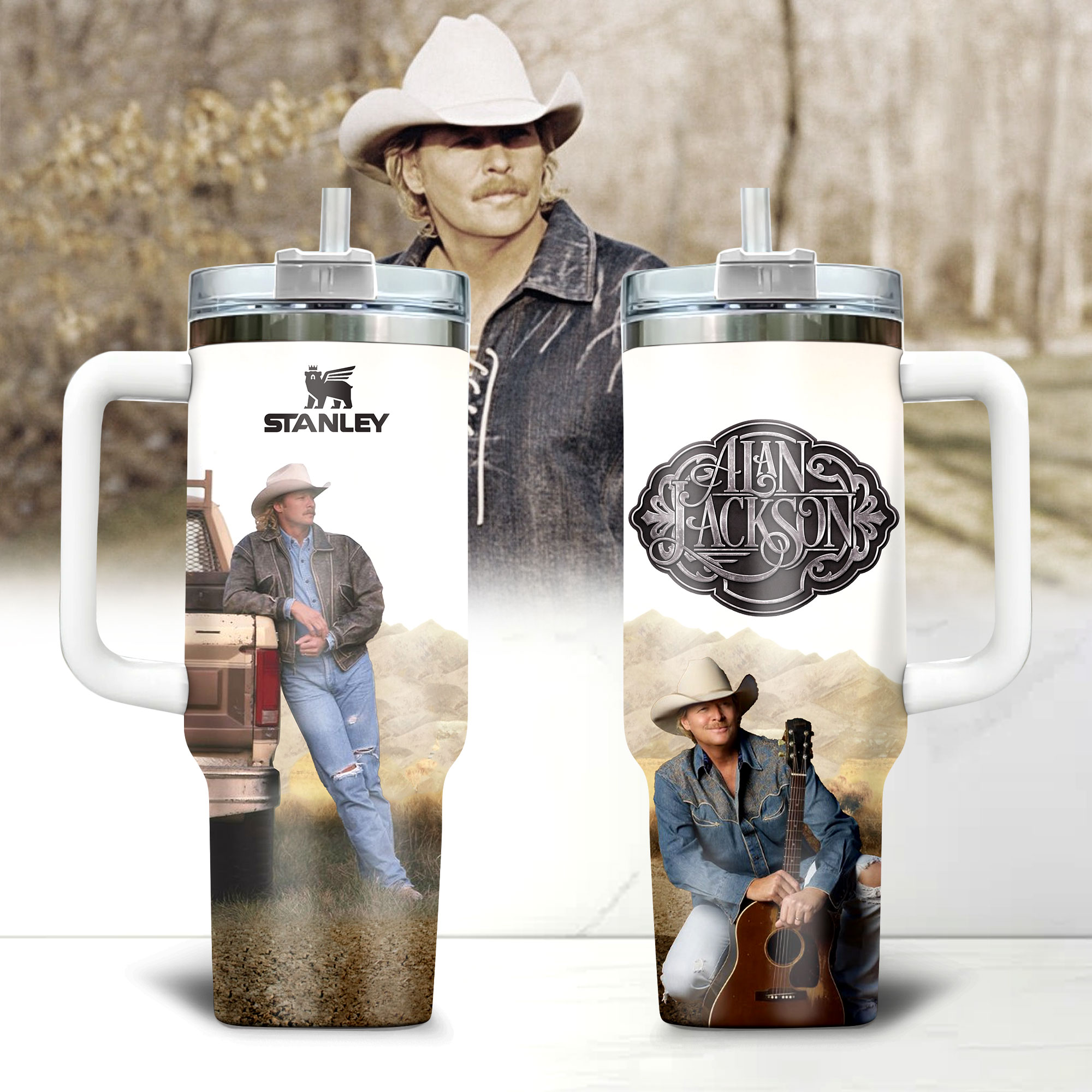 Alan Jackson Music Custom Stanley Cup 40 oz 30 oz Tumbler With HandleTVC230195