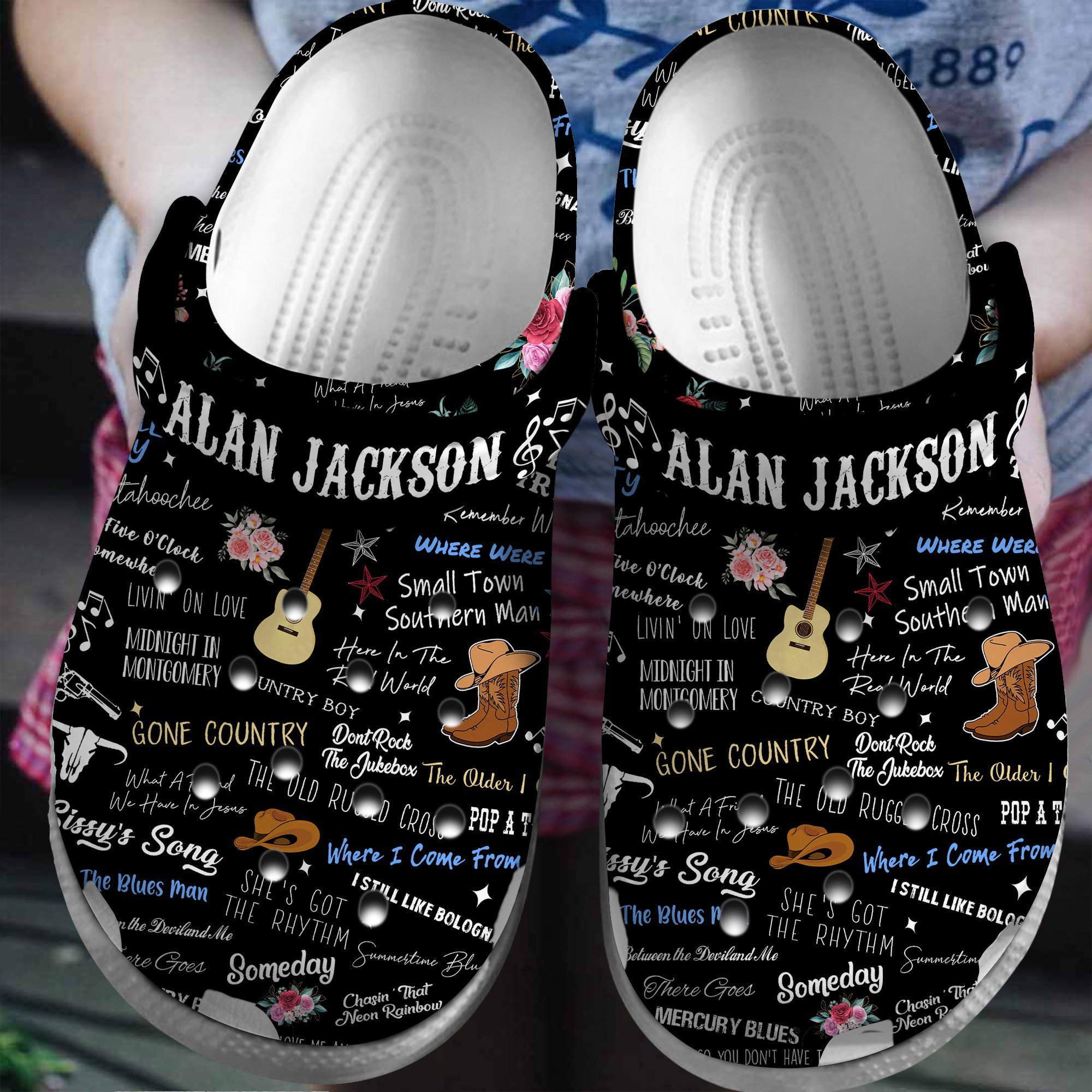 Alan Jackson Singer Music Crocs Crocband Clogs Shoes Comfortable For Men Women and Kids
