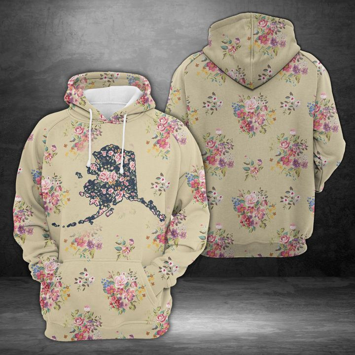 Alaska Floral Vintage 3D All Over Print Hoodie, Zip Hoodie