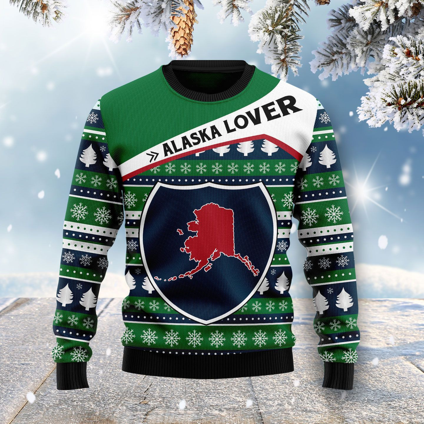 Alaska Lover Ugly Christmas Sweater Adult 3D Funny Matching for family